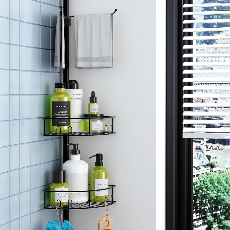 Metal Tension Bathroom Shelves