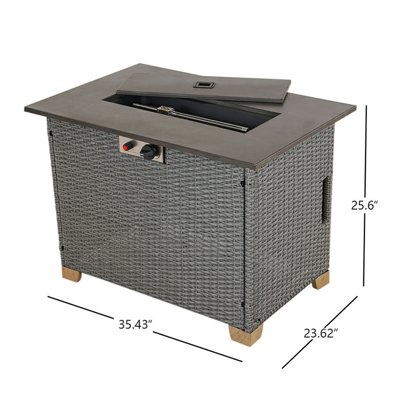 Meta Wicker Fire Pit Table