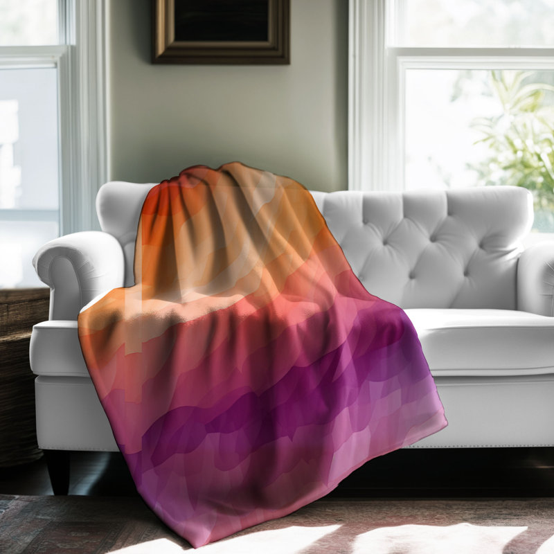 Twilight Gradient - couverture sherpa de qualité supérieure 1 pièce, Lit simple