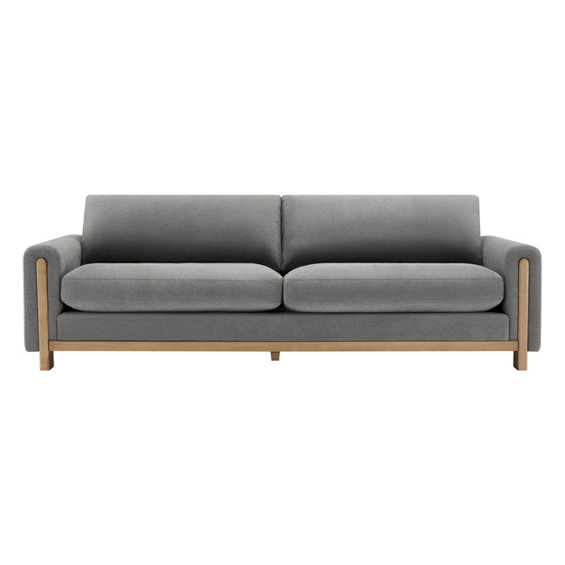 Adika 99.2" Upholstered Sofa, Elite Pewter Textured Weave