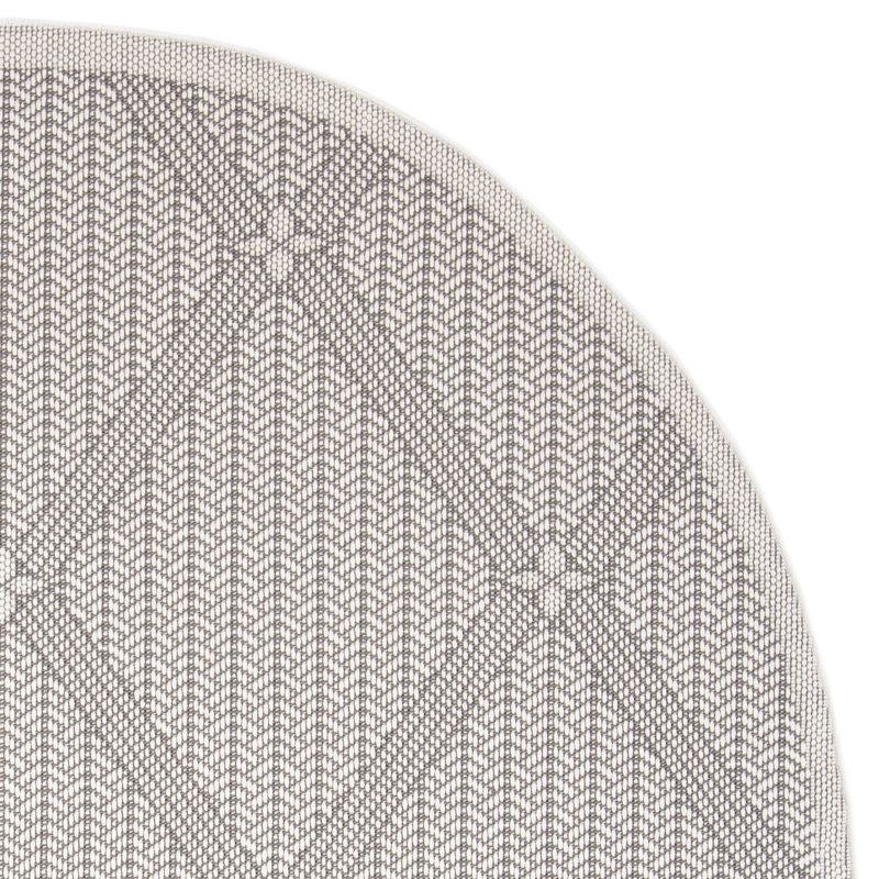 Kircher Performance Machine Washable Geometric Indoor/Outdoor Area Rug, Round 5'3"