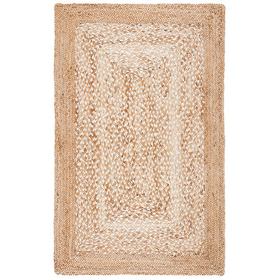 Marie Natural Fiber Hand Woven Jute And Cotton With Latex Solid Color Rug