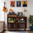 Large Record Player Stand With Power Outlet, Vinyl Record Storage Table Holds Up To 400 Albums, Mid-Century Turntable Stand For Living Room, Bedroom-1103512241