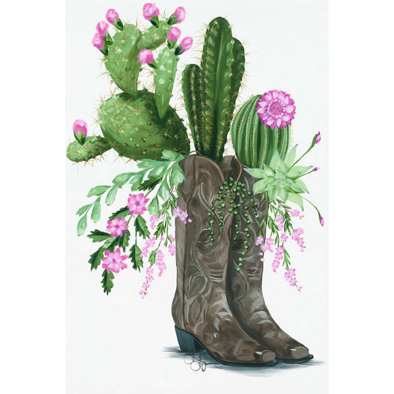 " Cactus Boots " by Hollihocks Art, 16" H x 12" W  