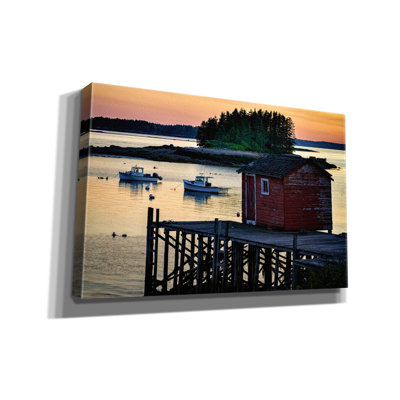 «The Lobster Shack At Dusk» par Rick Berk, art mural sur toile
