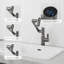 Robinet de lavabo de salle de bain gris pistolet avec fonction de pulvérisation et affichage de la température pour interrupteur antidérapant et rotatif à 360 °-121292282