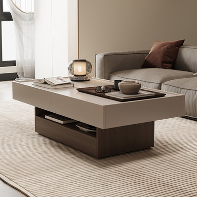 Table basse en bois massif avec rangement simple