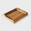 Plateau de service rectangulaire en bois d'acacia naturel, fabriqué à la main, 40,6 x 33 cm-321788902