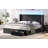 Upholstered LED Bed Frame with Storage Drawers and Wingback Headboard-66379558-66379555