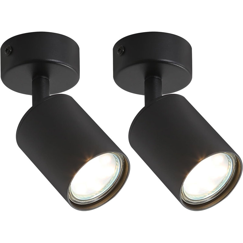 Deckenstrahler 1-flammig GU10 Moderne aus Metall Schwenkbar 350° Orelle 6 cm, Black