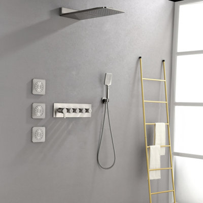 Wall Mounted Waterfall Shower System with Bodysprays