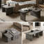 Ensemble de tables basses modulables en béton