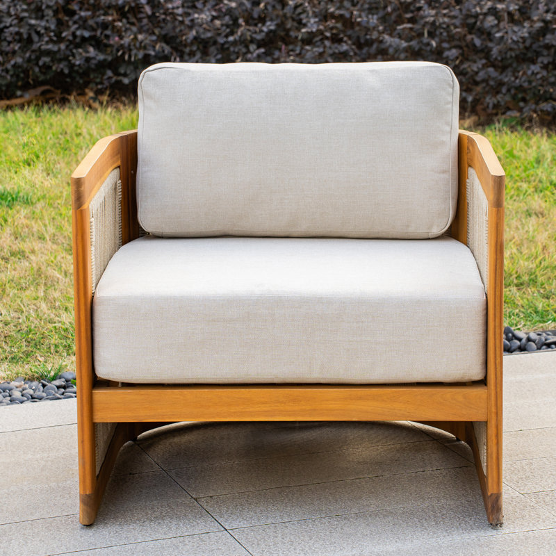 Acacia Wood Patio Chair With Cushions