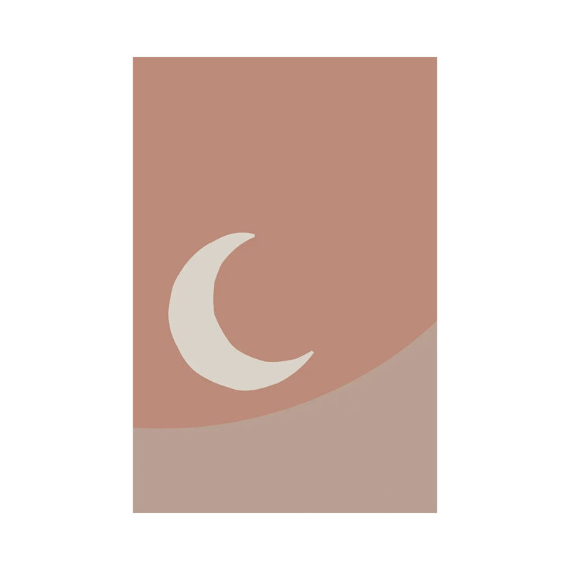La lune - impression d'art graphique, Toile tendue, Pas de tapis, H 12 po x l 8 po x P 0,75 po