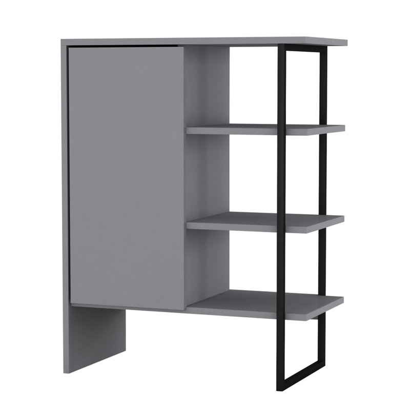 Rafaiel 79cm H x 60cm W Metal Bookcase, Grey