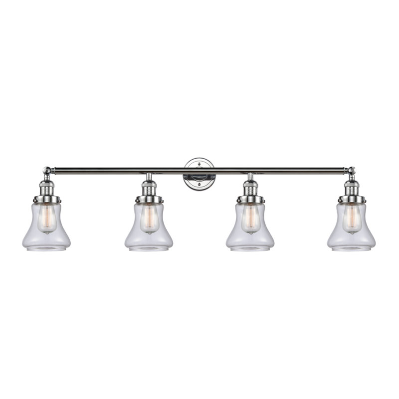 Lumière de vanité de 4-lumière Reyhani, Polished Chrome, Clear