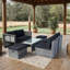 Ensemble de conversation modulaire en osier 6 pièces pour patio