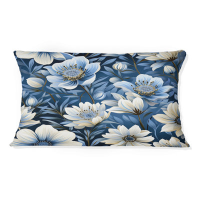 Coussin décoratif imprimé floral bleu Tribal Elegance