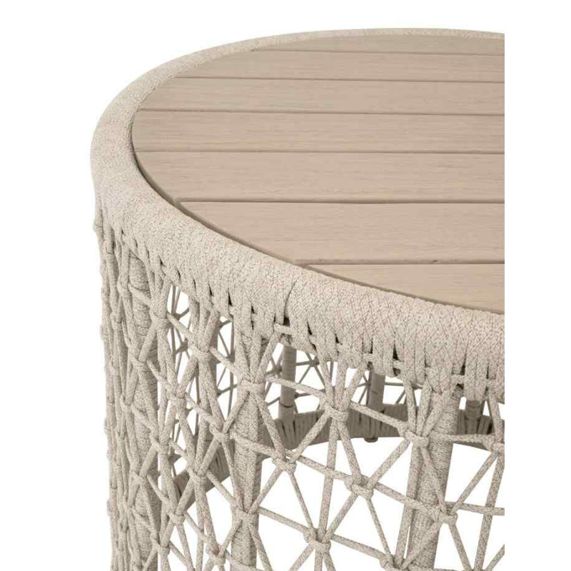 Table de bout ronde en tricot pour l'extérieur