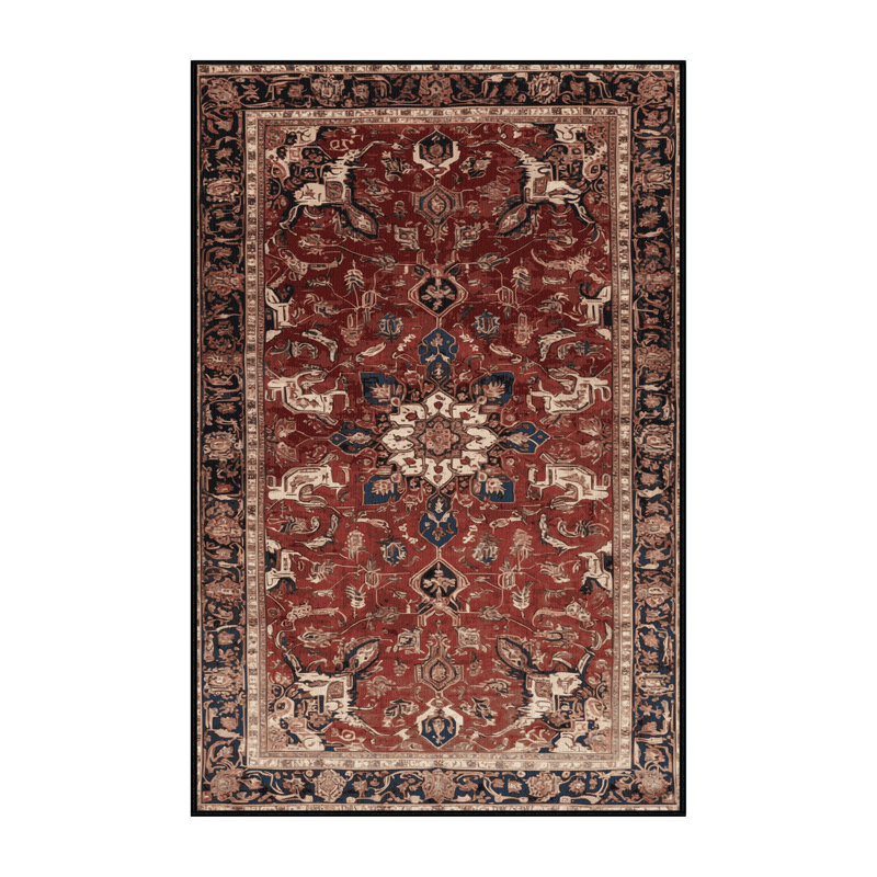 Tapis brun lavable à la machine, Rectangle 5 pi x 7 pi