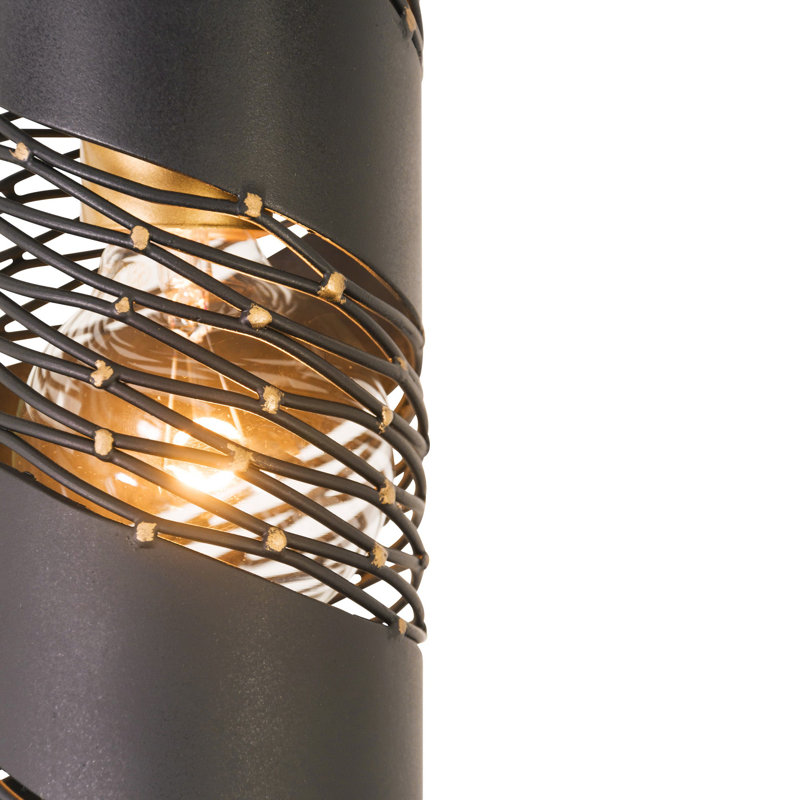 Flow 1-Light Cylinder Mini Pendant - Matte Black/French Gold
