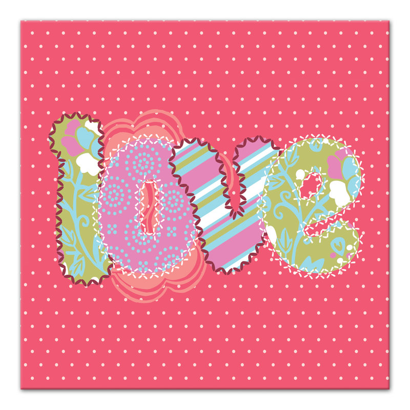 Text & Numbers, 16" H x 16" W x 1.25" D