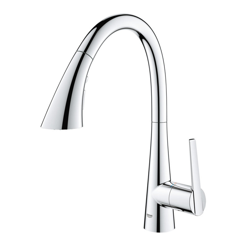 ZEDRA Single-Handle Pull Down Kitchen Faucet Triple Spray 1.75 GPM, StarLight Chrome