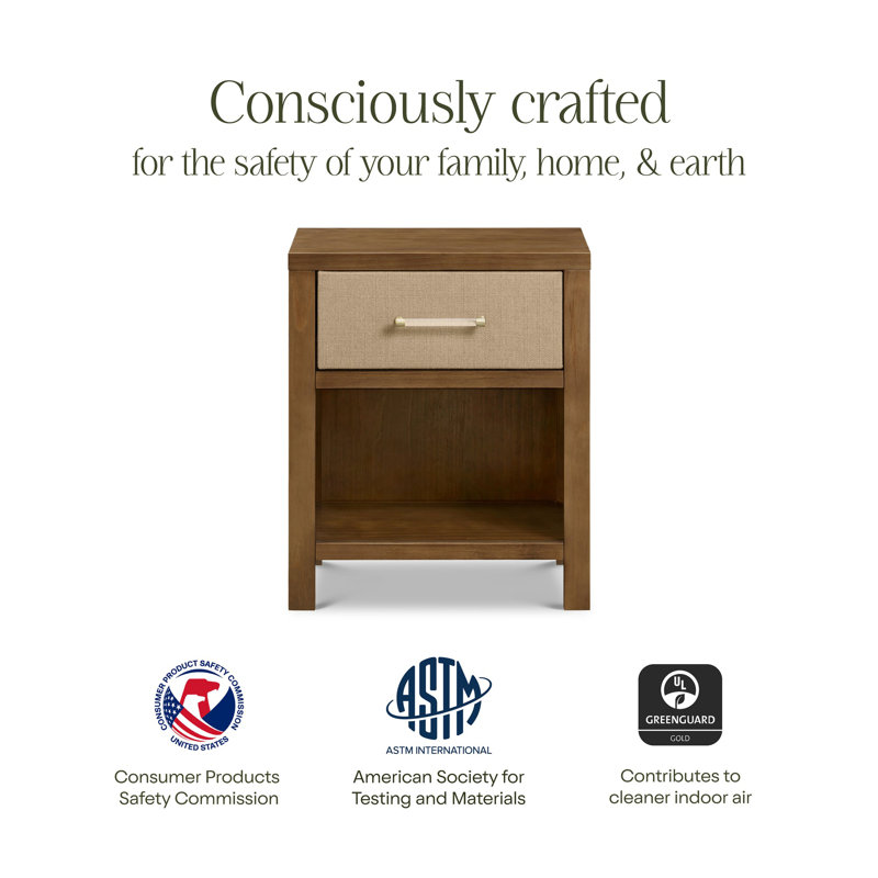 Eloise Assembled Nightstand, Natural Walnut