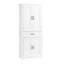Grande armoire blanche pour salle de bain avec rangement flexible dans une structure résistante et un tiroir