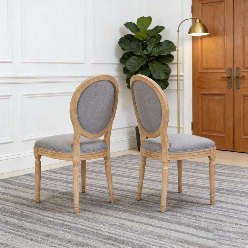 Ensemble de chaises de salle à manger, Gris clair, Brun