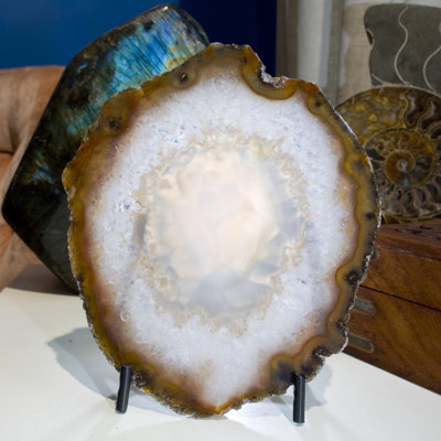 Picturesque Polished Thin Agate Plate