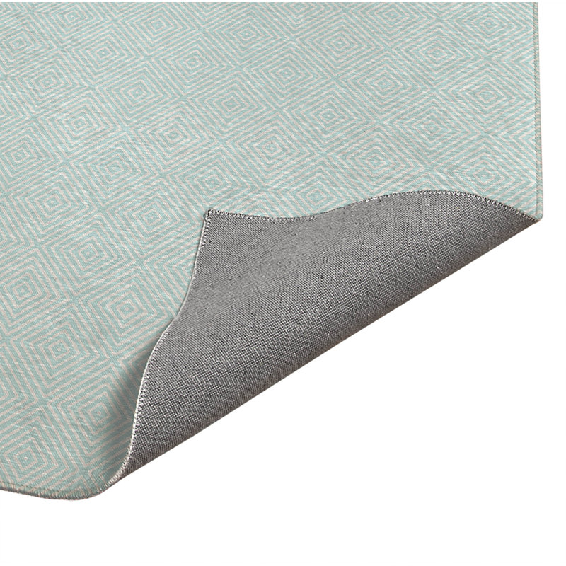 Tapis de bureau léger Ikat, L 7 pi x L 5 pi, Bleu clair