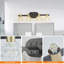 Applique murale 24 po à 4 lumières rétro avec abat-jour en cristal transparent, luminaire de meuble-lavabo en fer noir pour salle de bain ou couloir (sans ampoules)