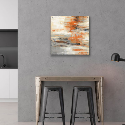  'Golden Dust C Orange' by Silvia Vassileva Acrylic Glass Wall Art, 24" x 24"