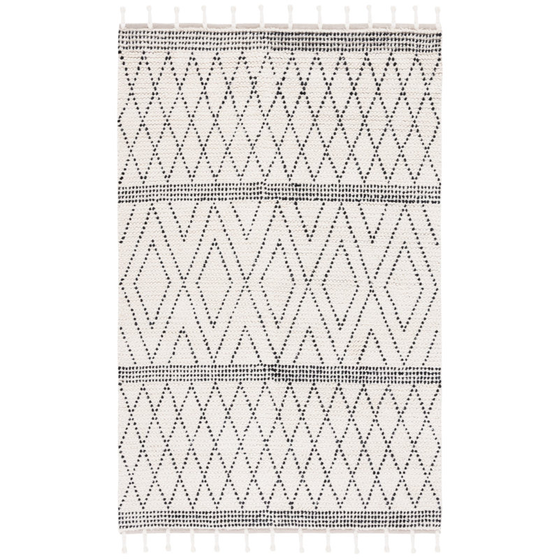 Seifert Hand Woven Wool Geometric Rug, Rectangle 5' x 8'