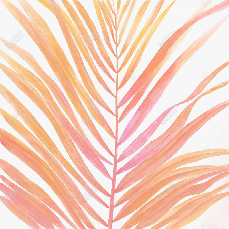 Glam palm leaf - 32"x32" art on canvas