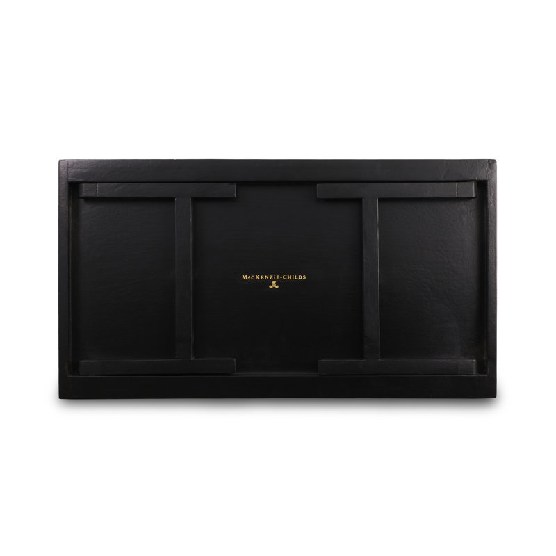 Courtly Check Serving Tray, Black, 9" H x 21.75" W x 12.75" D