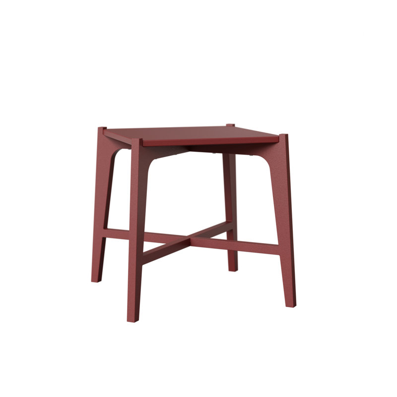 Berlin Gardens Natural Mgp Square Side Table, Red