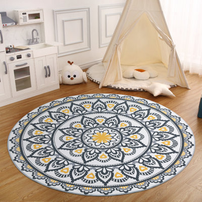 Tapis rond Dagheid avec envers antidérapant