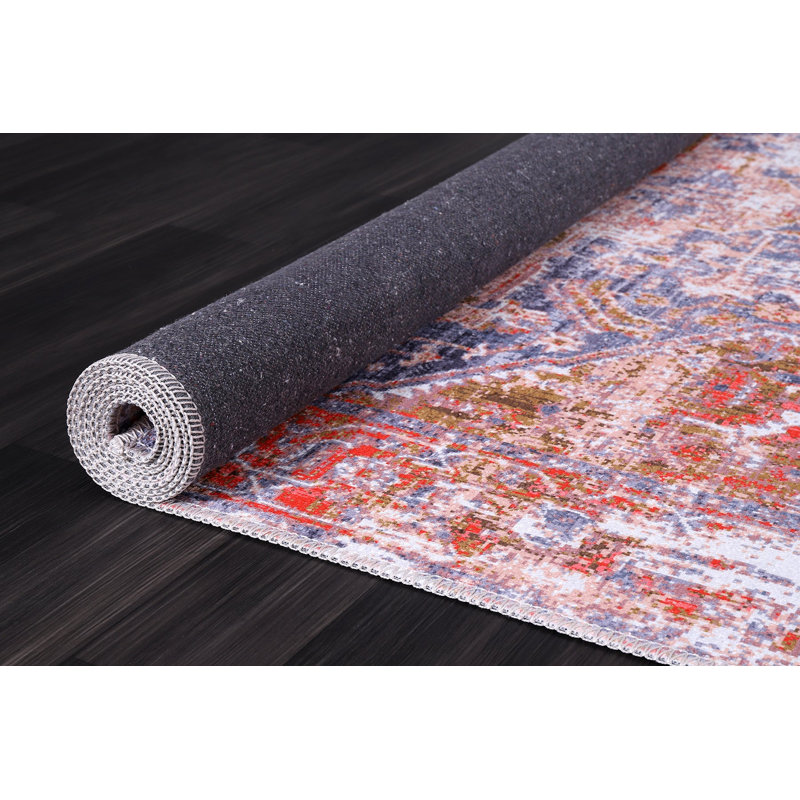 Floral Cotton and Chenille Flatweave Area Rug, 100 x 300 cm