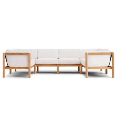 Haven 8-Piece U-Shaped Teak Outdoor Sectional with Sunbrella Cushions