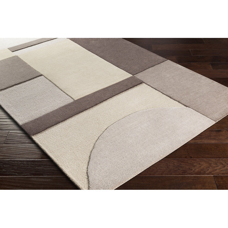 Amyerra Wool Geometric Indoor Rug, Rectangle 8'10" x 12'