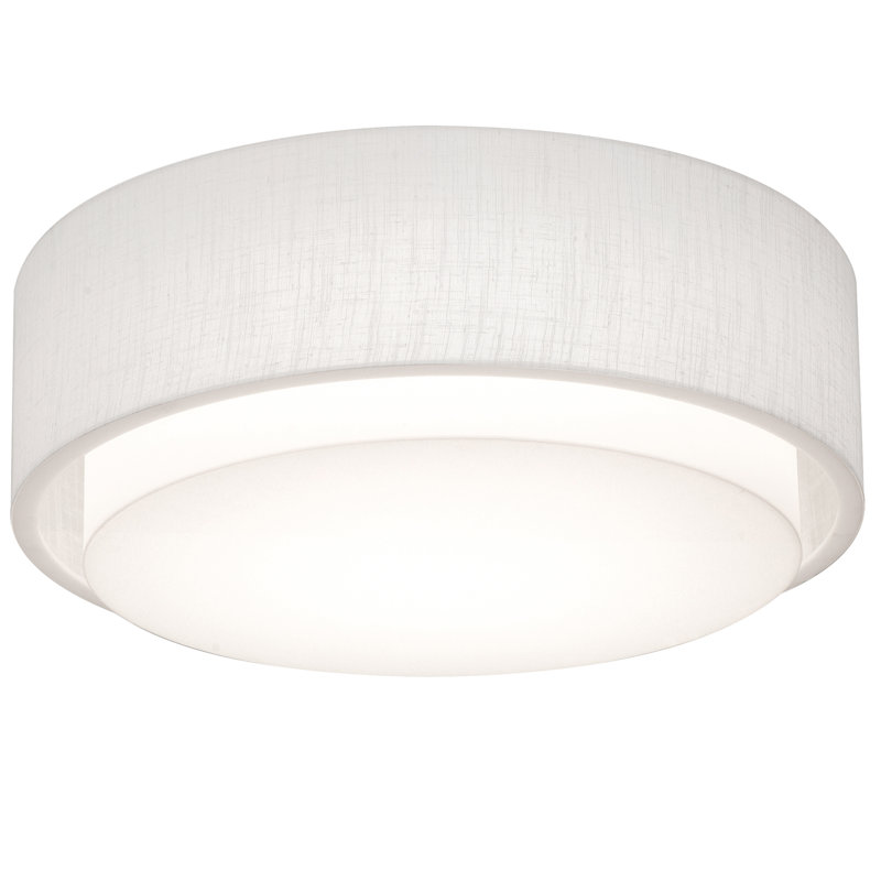 Plafonnier encastré cylindrique 23,25 po Killead, H 5,63 po x l 16 po x P 16 po, Blanc lin