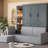 Gray Queen Size Bed Wall With And Shelves, Perfect For Small Apartments, Functional Comfortable Space - Saving Option , Sleeping