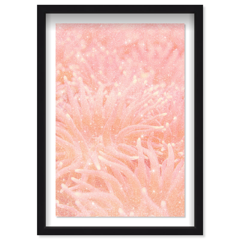 Deep Sea Flowers Print by Oliver Gal, 46.5"H x 31.5"W, Black Shadowbox