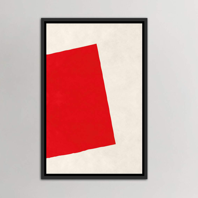 " Red Square (After Albers) ", Black Framed Canvas, 26" H x 18" W x 1.5" D