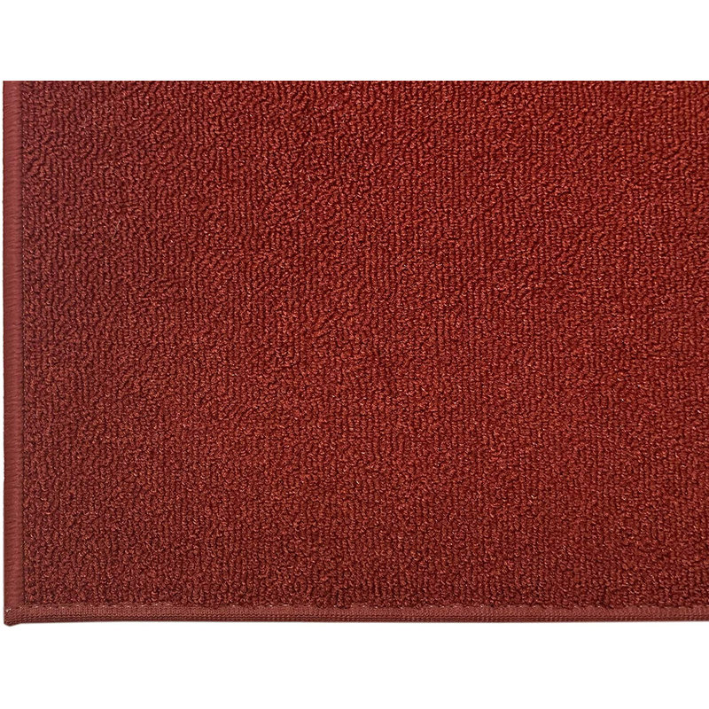 Custom Size Runner Rug Solid Red Low Pile Slip Resistant Runner Rugs by Feet, Runner 2'8" x 43'