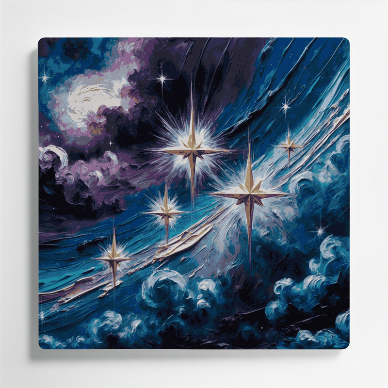 Art mural en métal gris Space Southern Cross, H 144 po x l 144 po x P 0,05 po