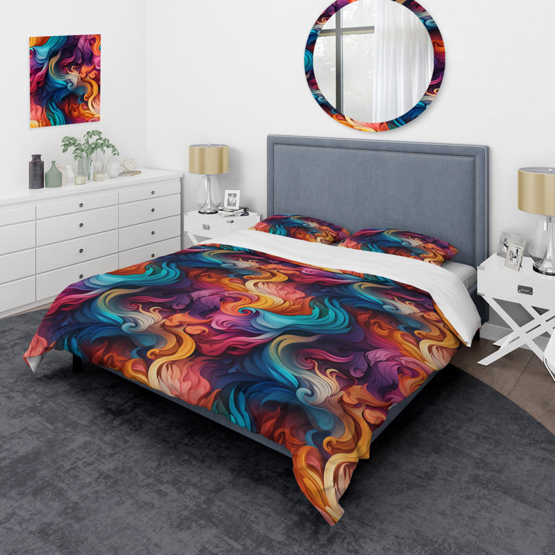 Literie Popart, Housse de couette pour très grand lit et 2 très