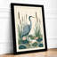 Heron Among Cattails Botanical - Framed Print-324507064-324507061
